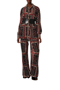 Chemise Snake plissée - Noir