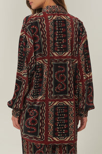 Chemise Snake plissée - Noir