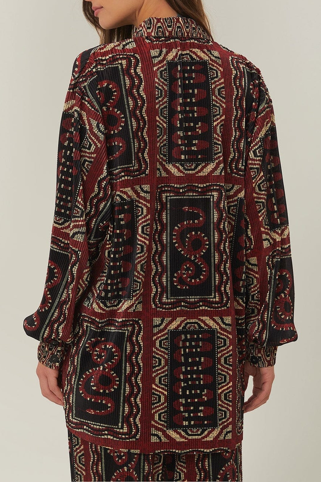 Chemise Snake plissée - Noir