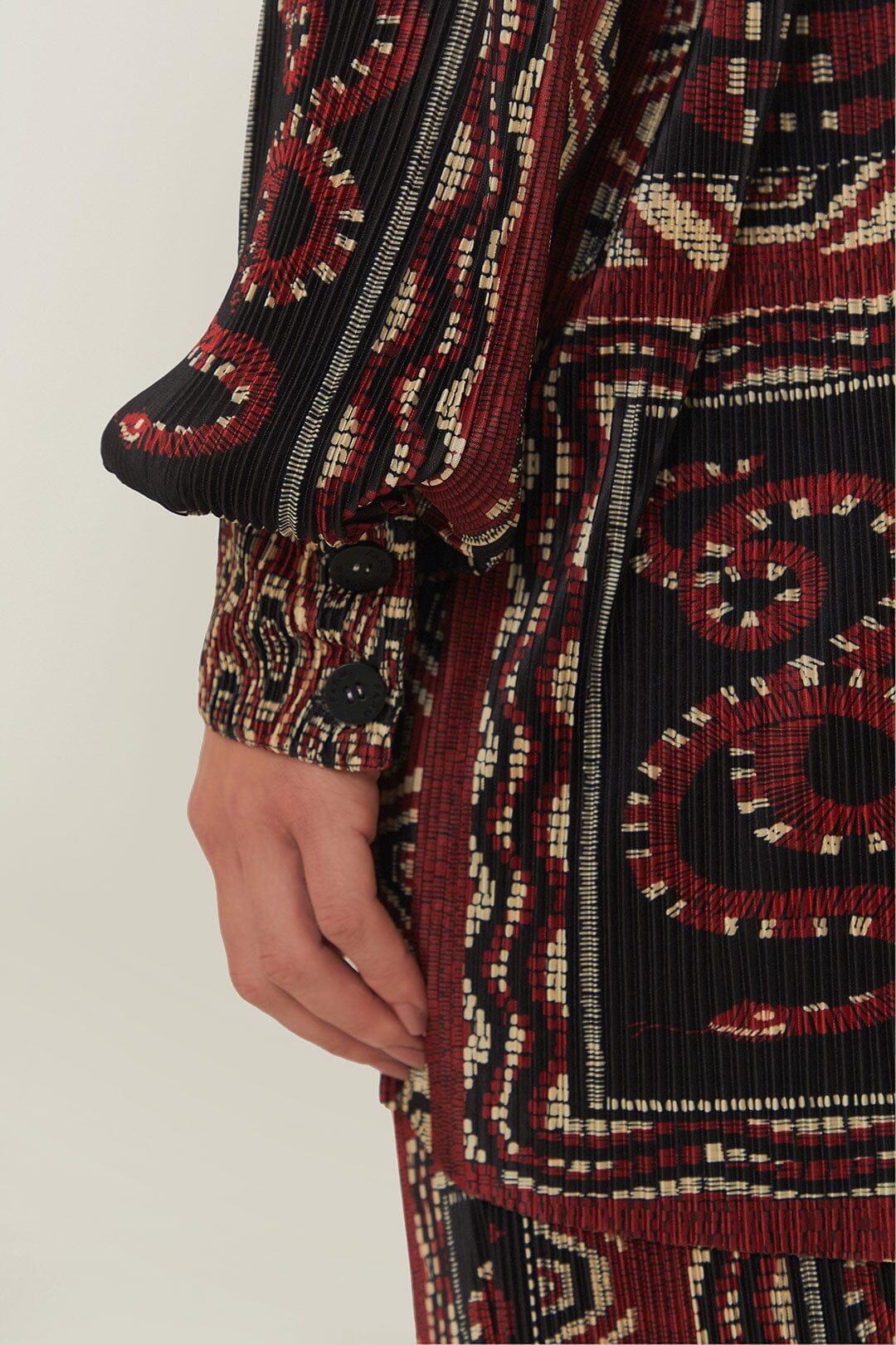 Chemise Snake plissée - Noir