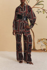 Snake Scarves Black Pantalon - Snake Scarves Black