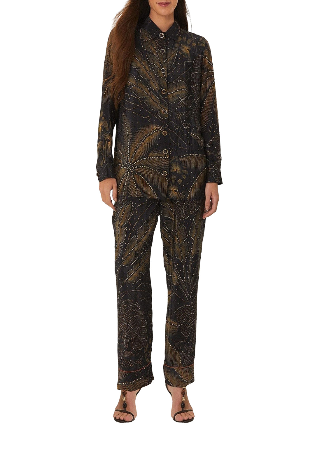 DJV_Golden Foliage Black Pantalons - Golden Foliage Black