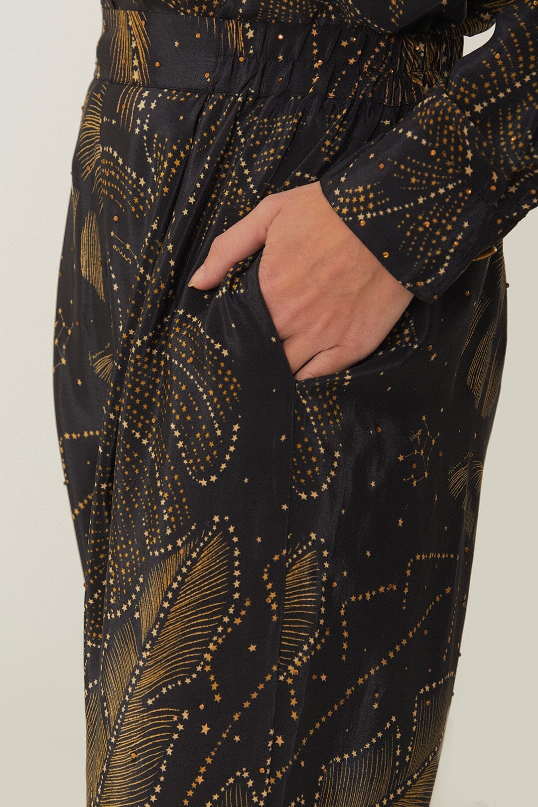 DJV_Golden Foliage Black Pantalons - Golden Foliage Black