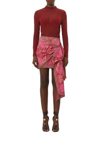 Jupe courte Floral Glam - Rouge