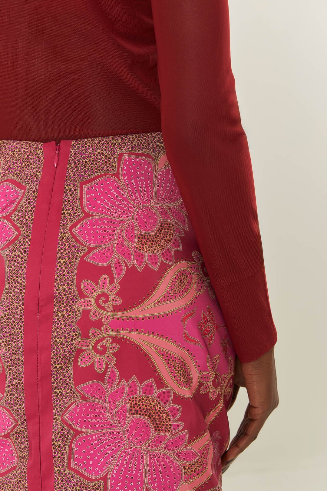 Jupe courte Floral Glam - Rouge
