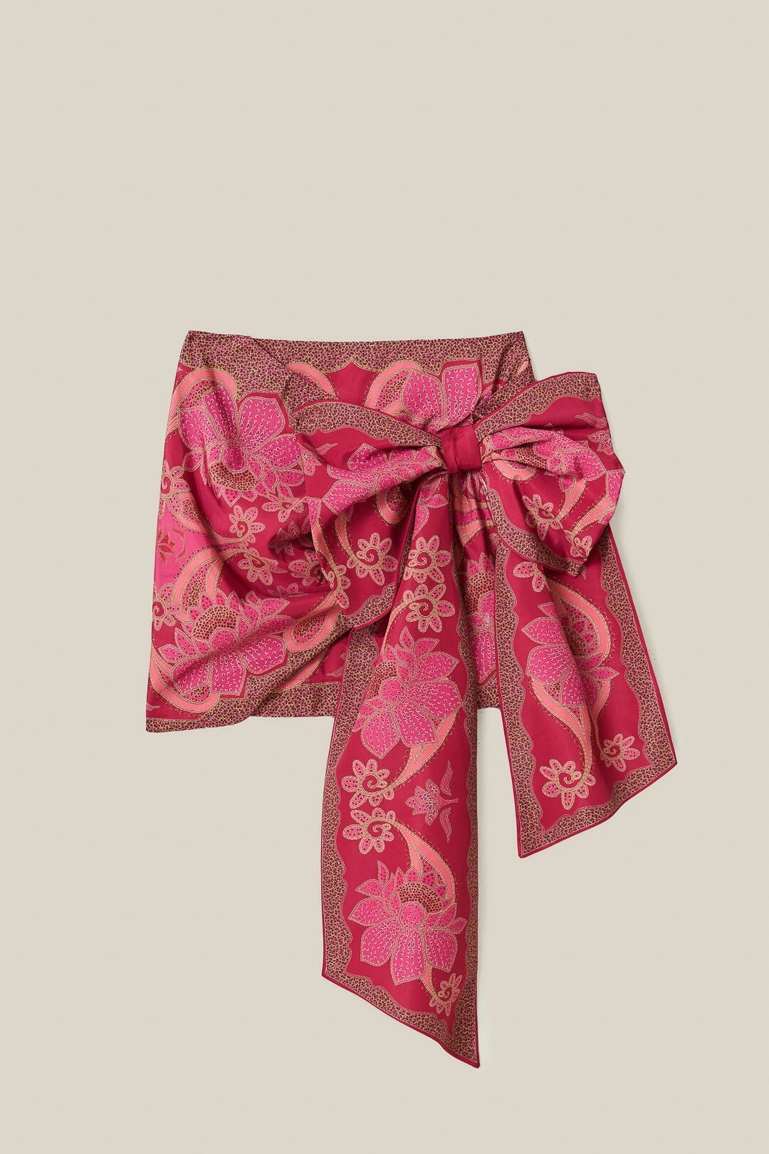 Jupe courte Floral Glam - Rouge