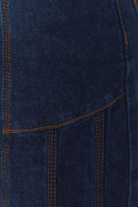 Pantalon taille haute en denim - Bleu
