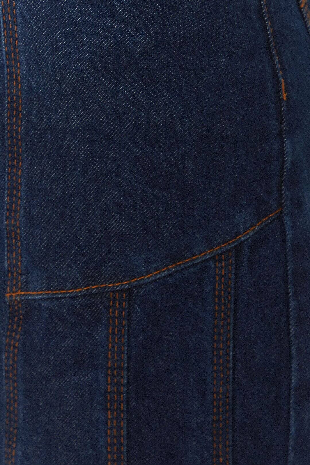 Pantalon taille haute en denim - Bleu