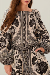 Blouse Flower Leopards en coton - Noir