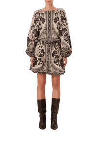 Blouse Flower Leopards en coton - Noir