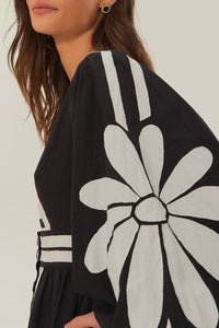 Robe longue en coton - Noir