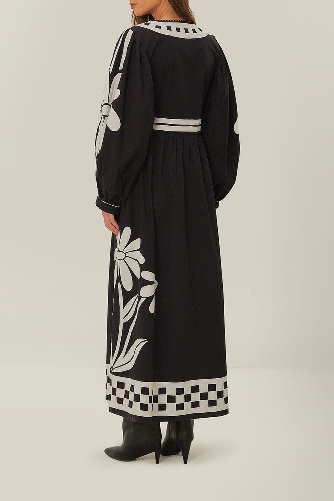 Robe longue en coton - Noir