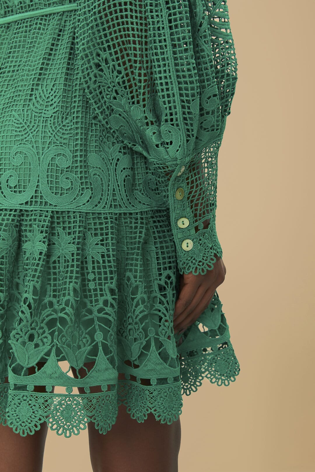 Robe courte Tropical Flight en coton - Vert