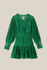Robe courte Tropical Flight en coton - Vert