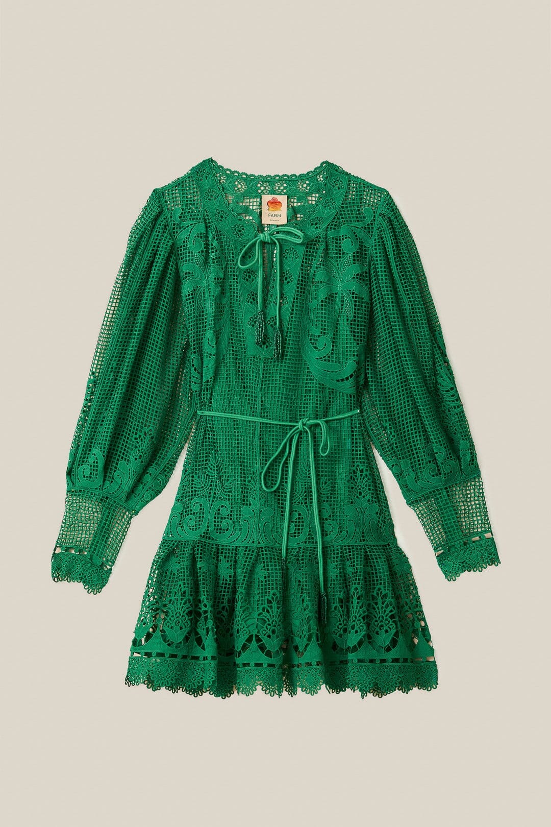 Robe courte Tropical Flight en coton - Vert