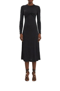 Robe midi torsadée - Noir