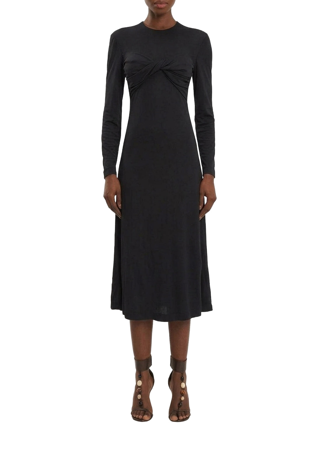 Robe midi torsadée - Noir