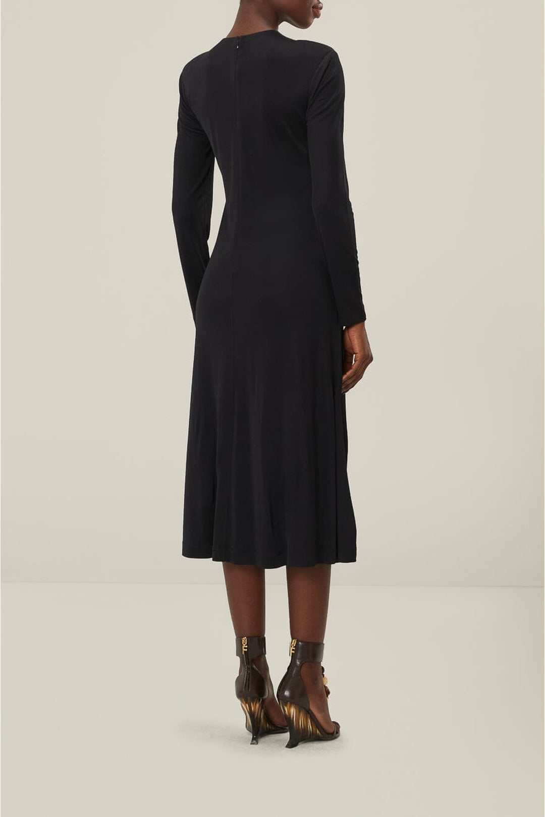 Robe midi torsadée - Noir
