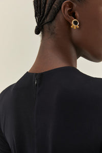 Robe midi torsadée - Noir