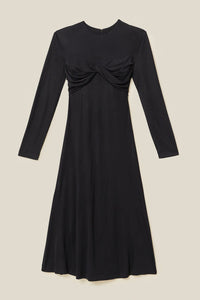 Robe midi torsadée - Noir