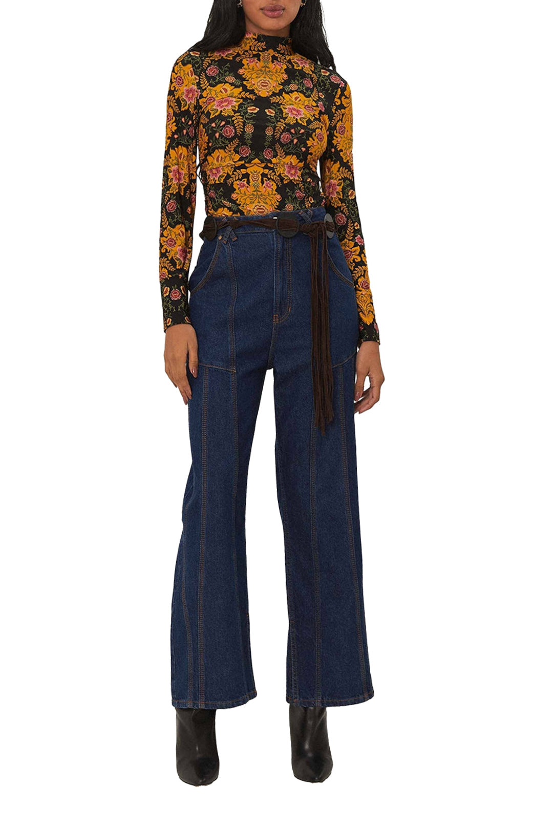 Pull Arabesque Floral - Noir