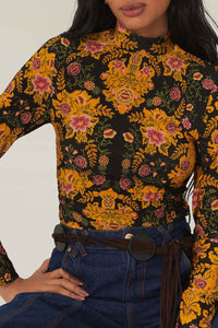 Pull Arabesque Floral - Noir