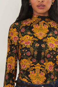 Pull Arabesque Floral - Noir