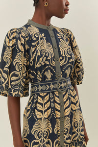Robe courte Anika Tropical en coton - Noir