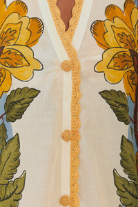 Garden cotton long shirt - Blue