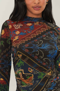 Arabesque high neck jumper - Black