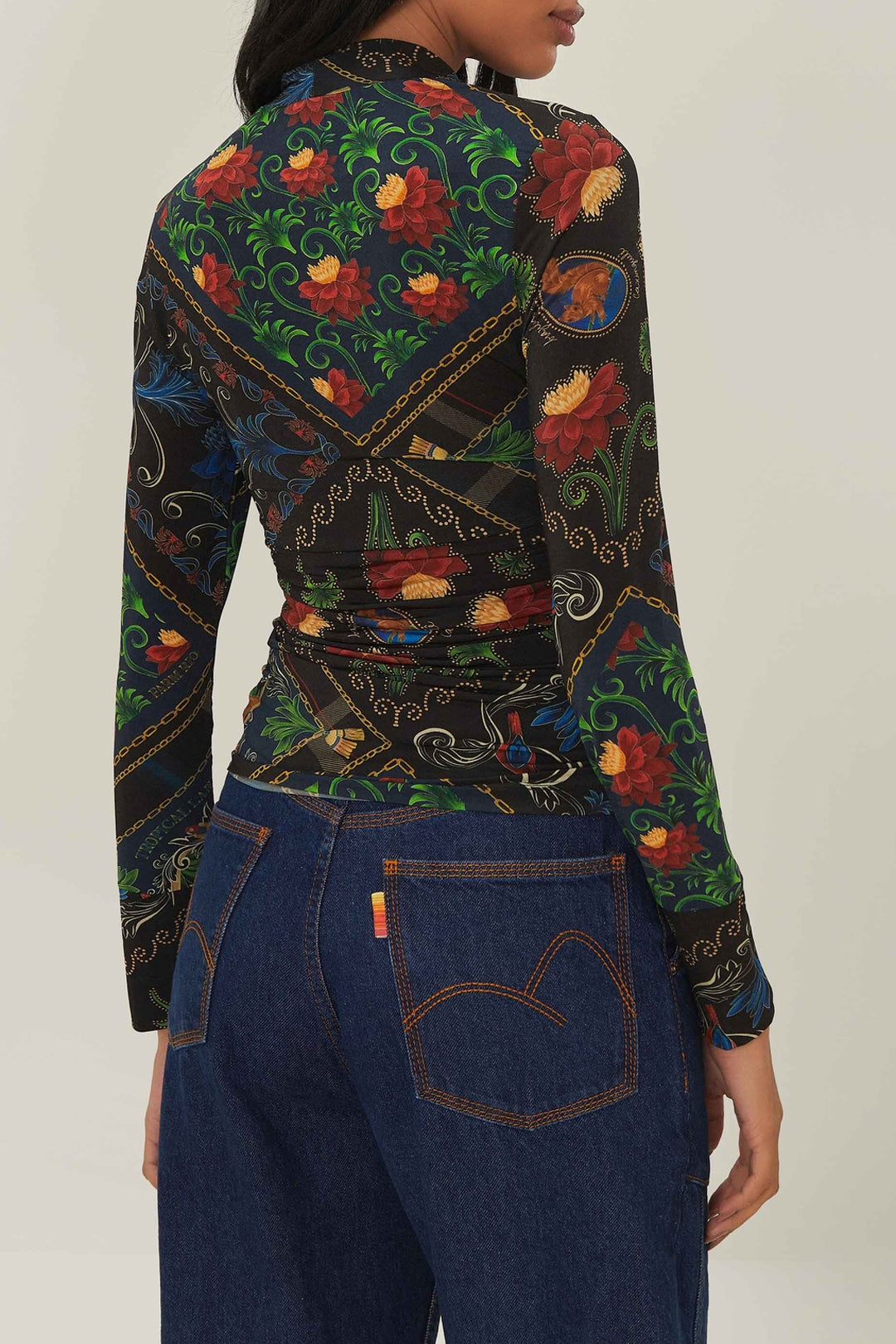 Arabesque high neck jumper - Black