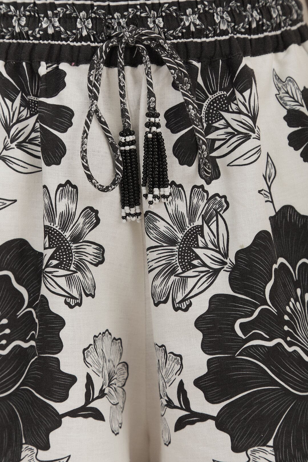 Short Flower Leopard en lin - Noir