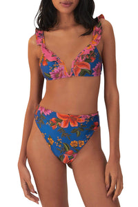 Haut de bikini triangle Summer Fruit - Bleu