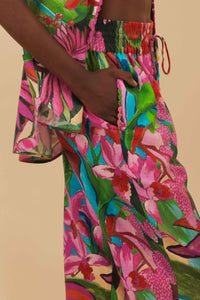 Pantalon Dream Garden en lin - Multicolore