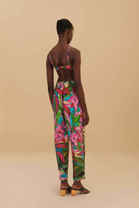 Pantalon Dream Garden en lin - Multicolore