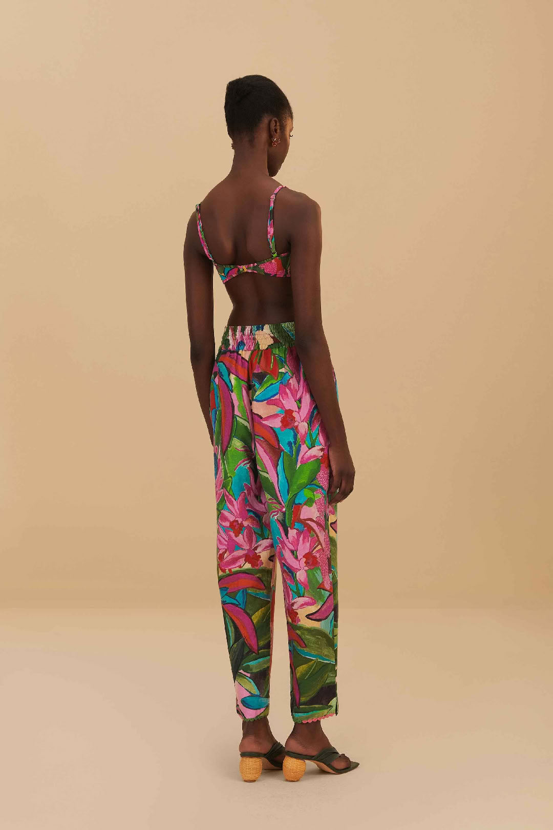 Pantalon Dream Garden en lin - Multicolore