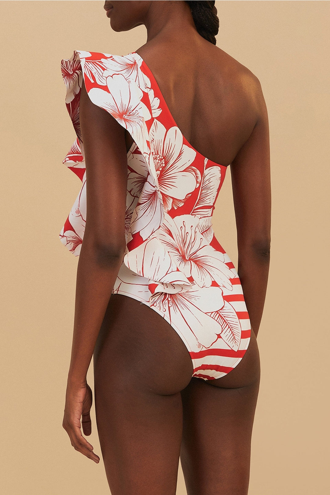Maillot de bain une pièce Floral Chains - Rouge