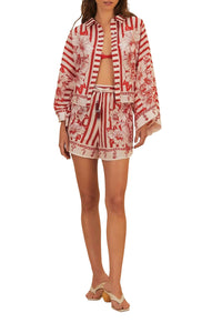 Chemise Floral Chains en coton - Rouge