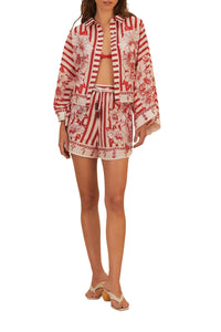 Floral Chain Stripes Multicolor Chemise Plage - Floral Chain Stripes Multicolor