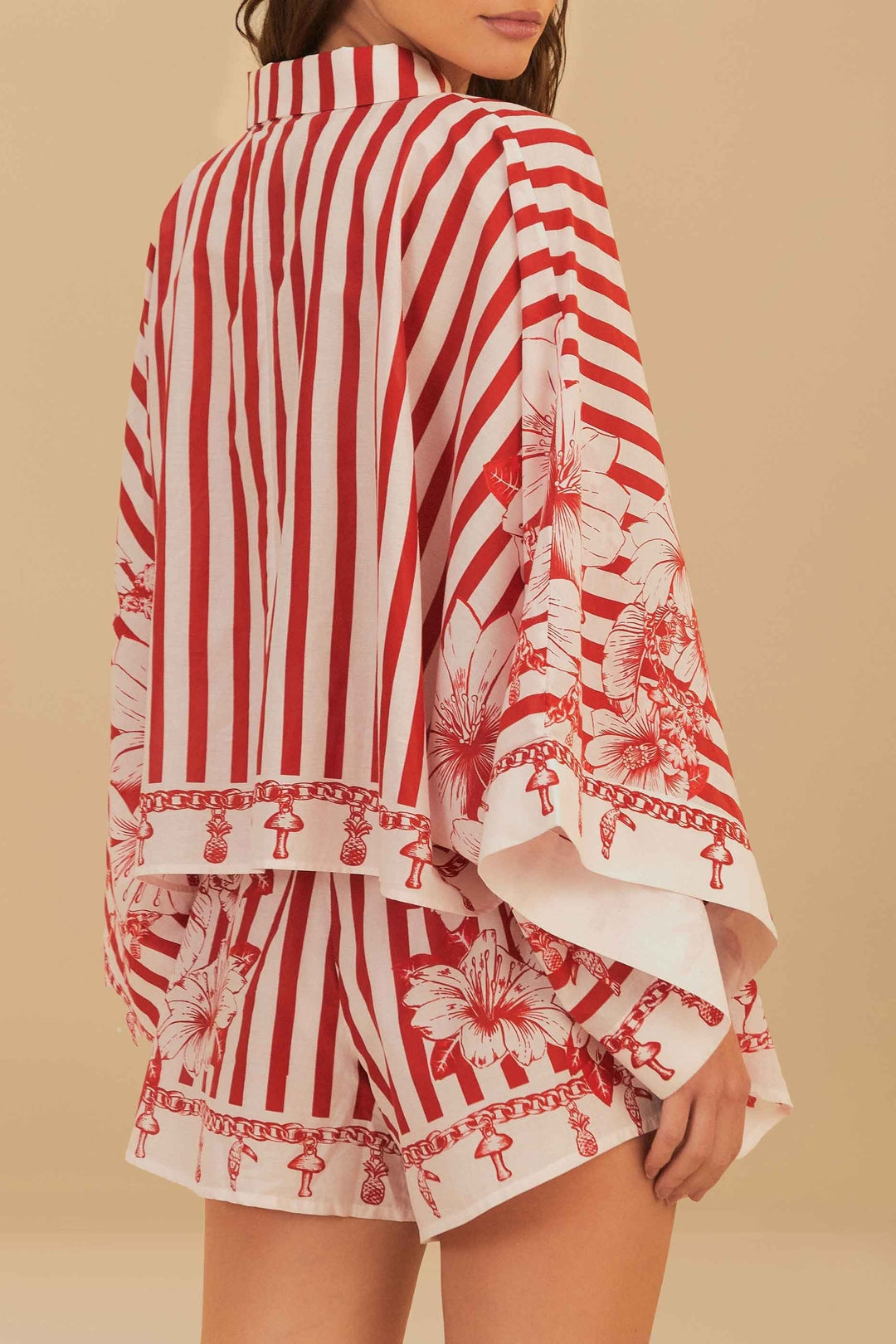 Chemise Floral Chains en coton - Rouge