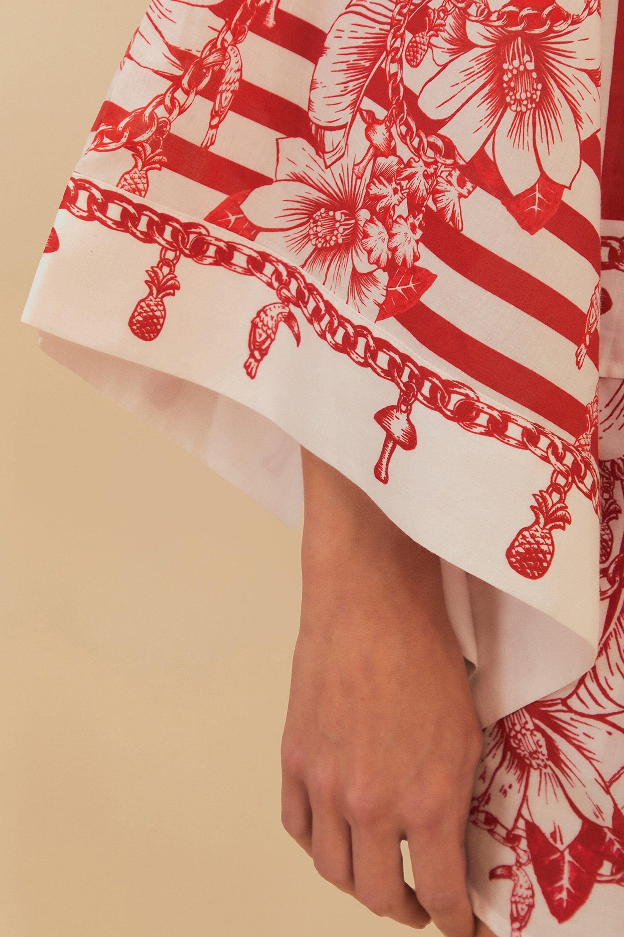 Chemise Floral Chains en coton - Rouge