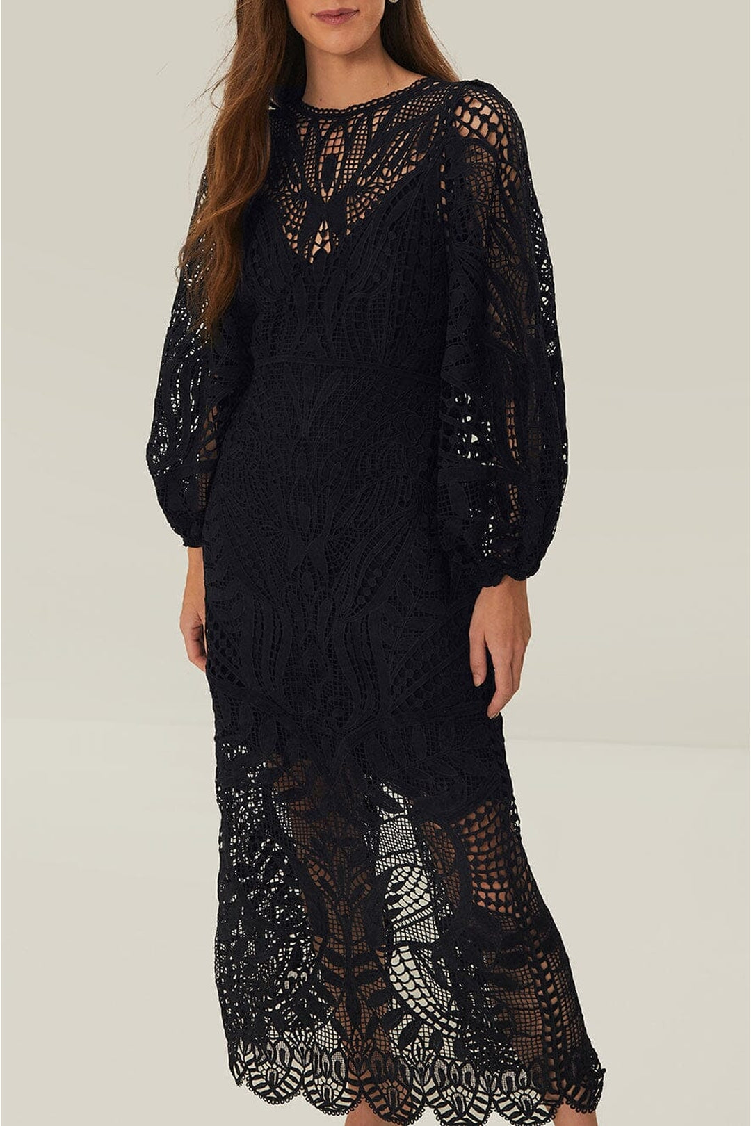 Robe longue en coton - Noir