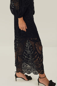 Robe longue en coton - Noir