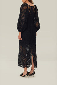 Robe longue en coton - Noir