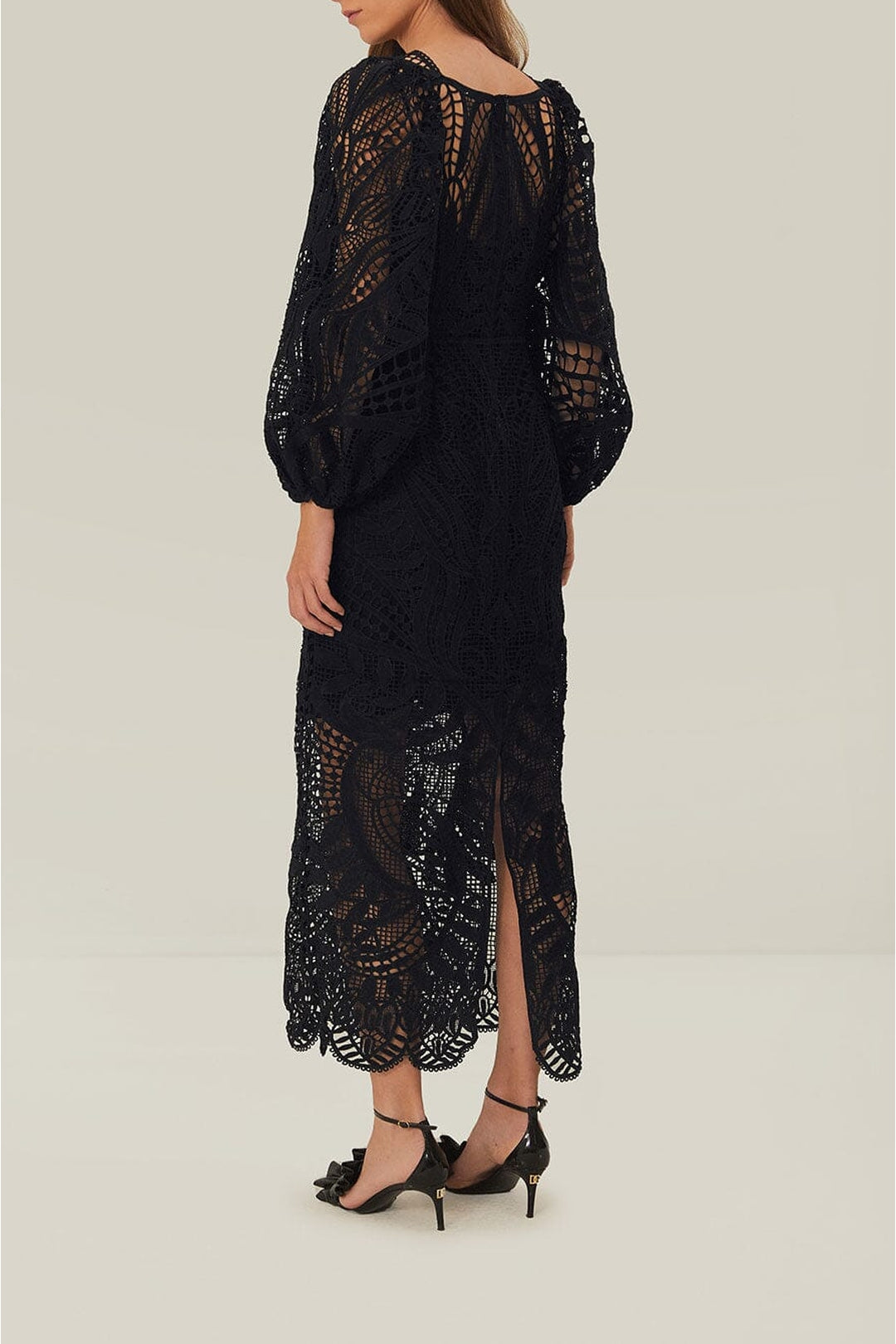 Robe longue en coton - Noir
