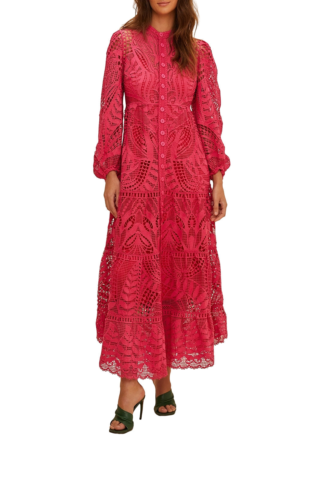 Robe longue en coton - Rose
