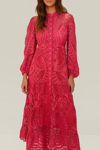 Robe longue en coton - Rose