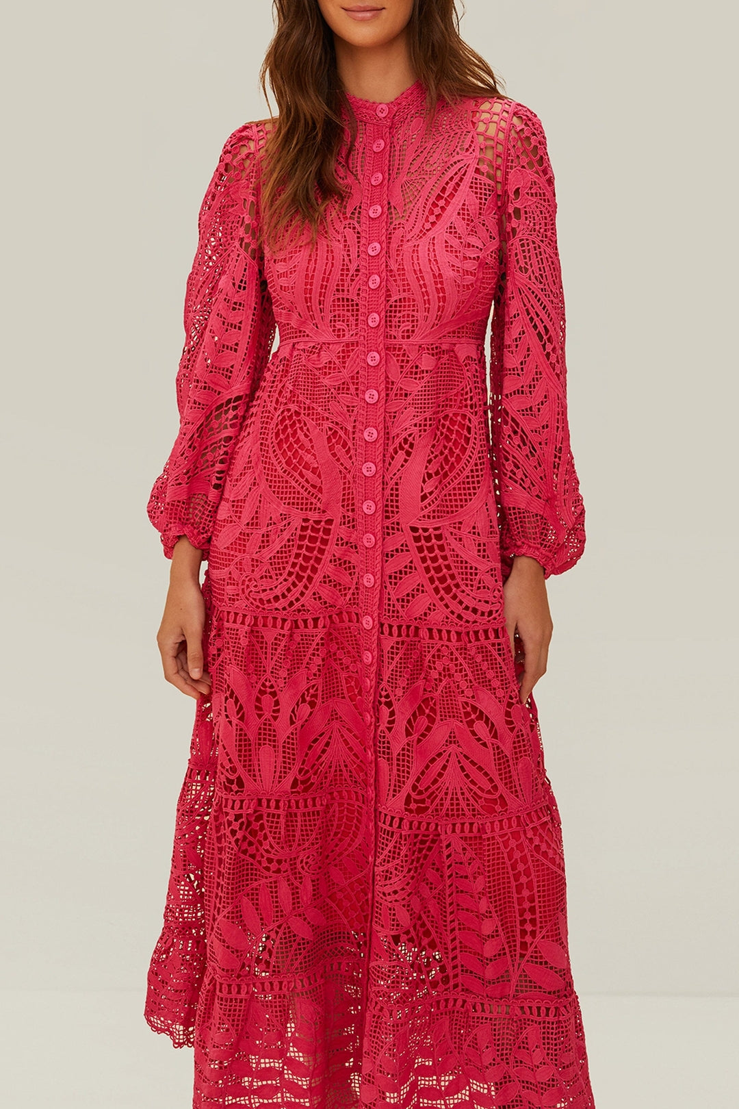 Robe longue en coton - Rose