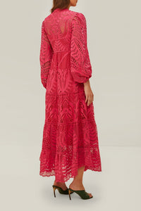 Robe longue en coton - Rose