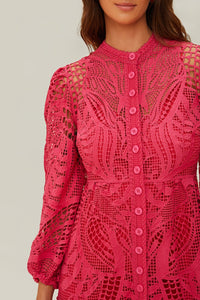 Robe longue en coton - Rose